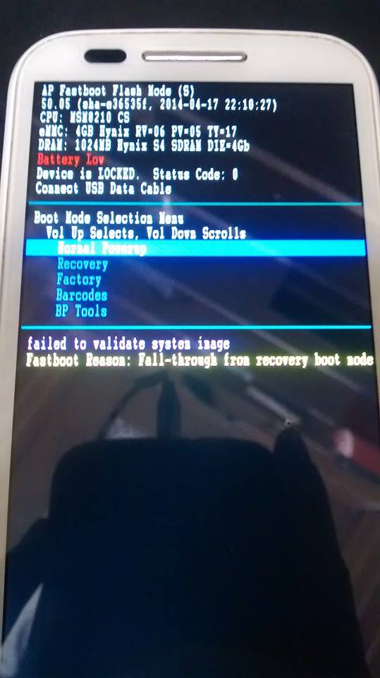 Moto E não aceita flash