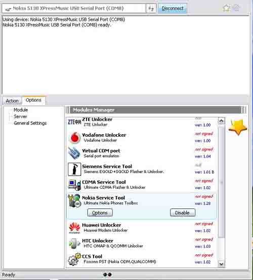 [AJUDA] Problemas com o  mobileEx 3.5 (rev1.9) nokia service tool - not signed