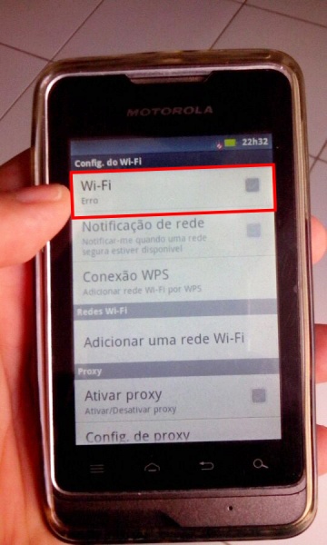 Motorola XT389 WiFi Erro