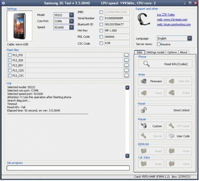 Samsung 5222 Box nao indentifica