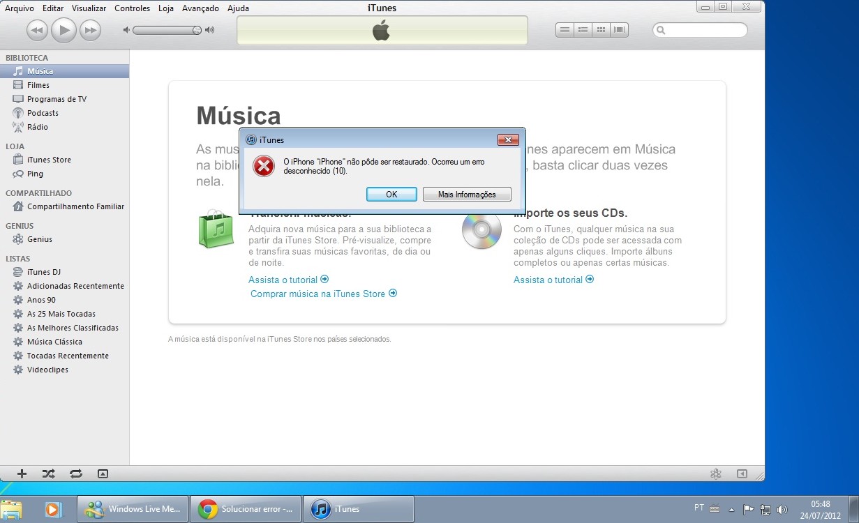 Solucionar error -1 iphone
