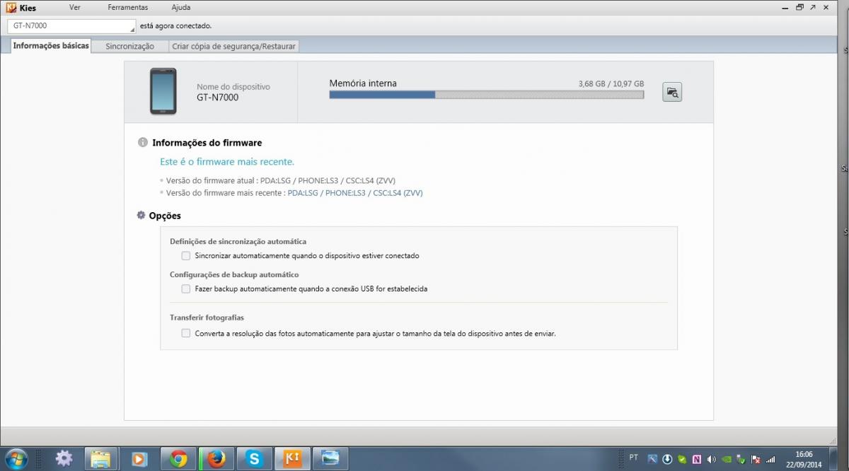 Samsung Galaxy note  N7000 memoria cheia.
