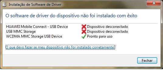 Conexão 3G Huawei e173