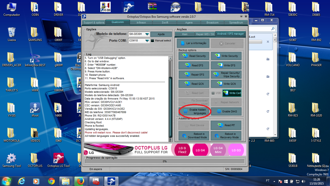 Samsung SM-G530H Grand Prime Duos Não instala rom original