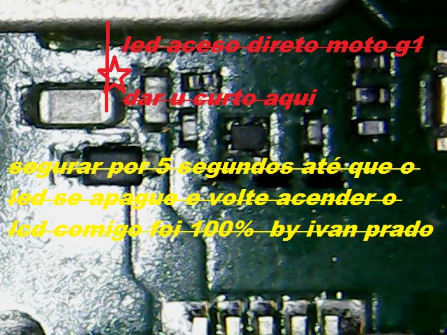 Moto g 1 led branco aceso direto
