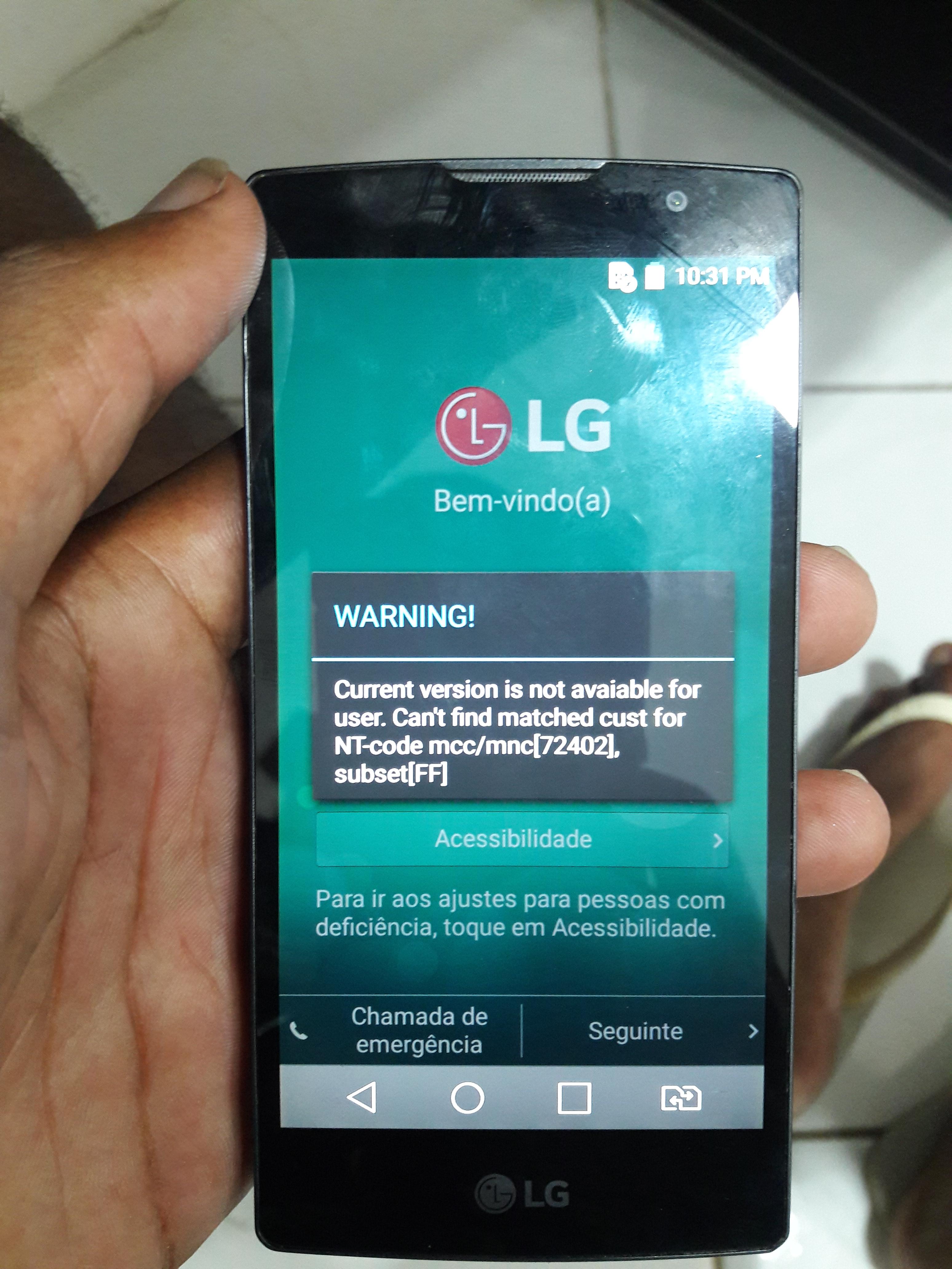 Estou com LG Volt modelo H422f Problema no Software