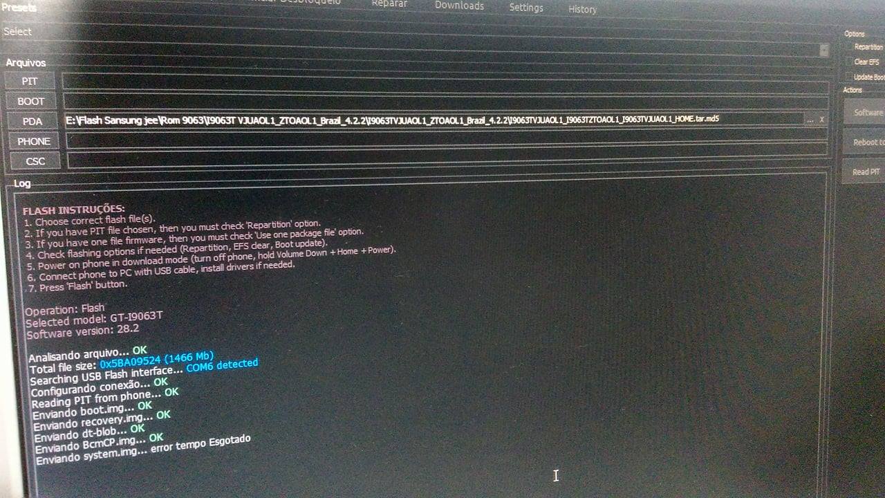 I9063T não passa Rom nenhuma!