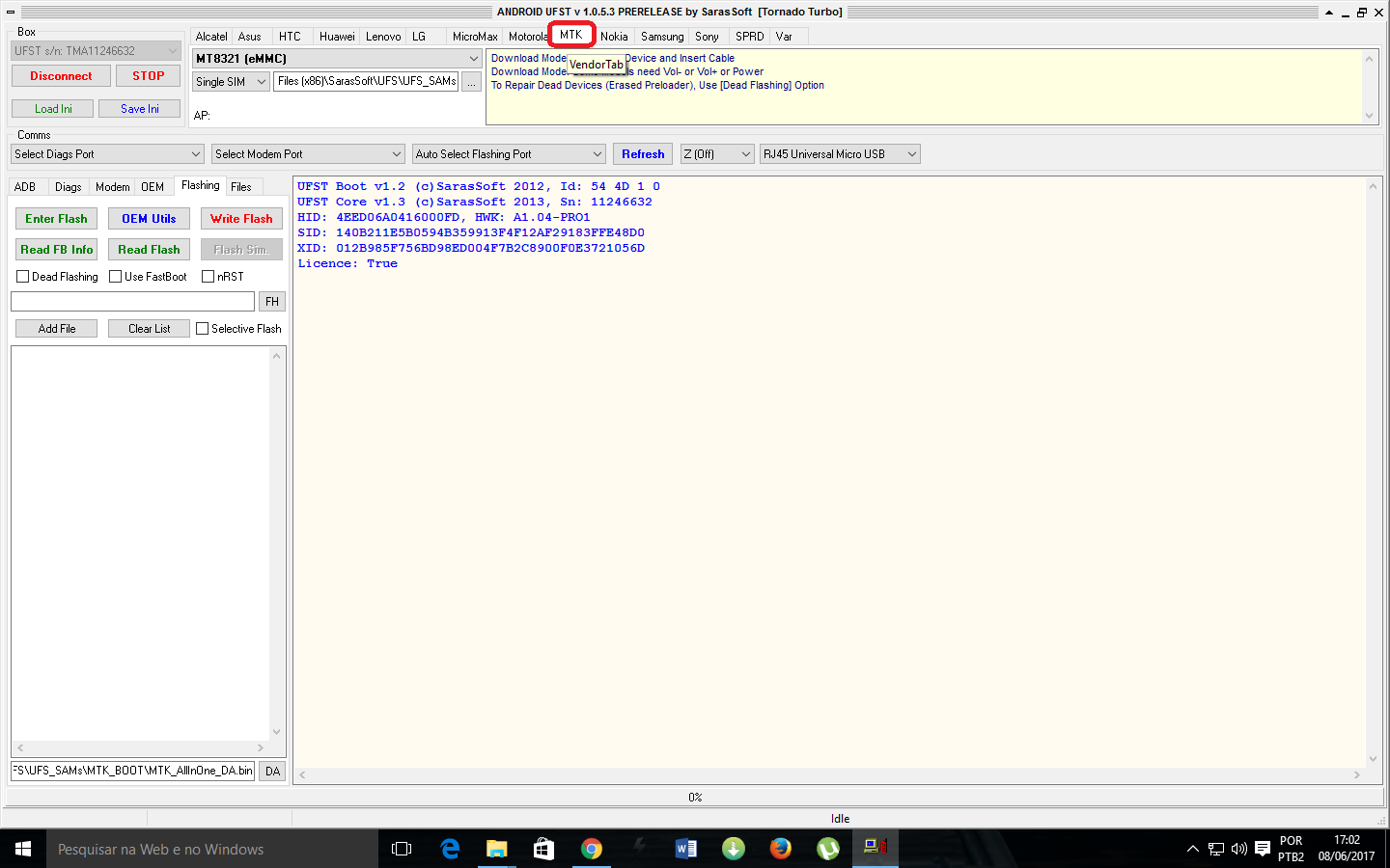 [Tutorial] Removendo FRP de Alcatel MTK pela UFS TURBO