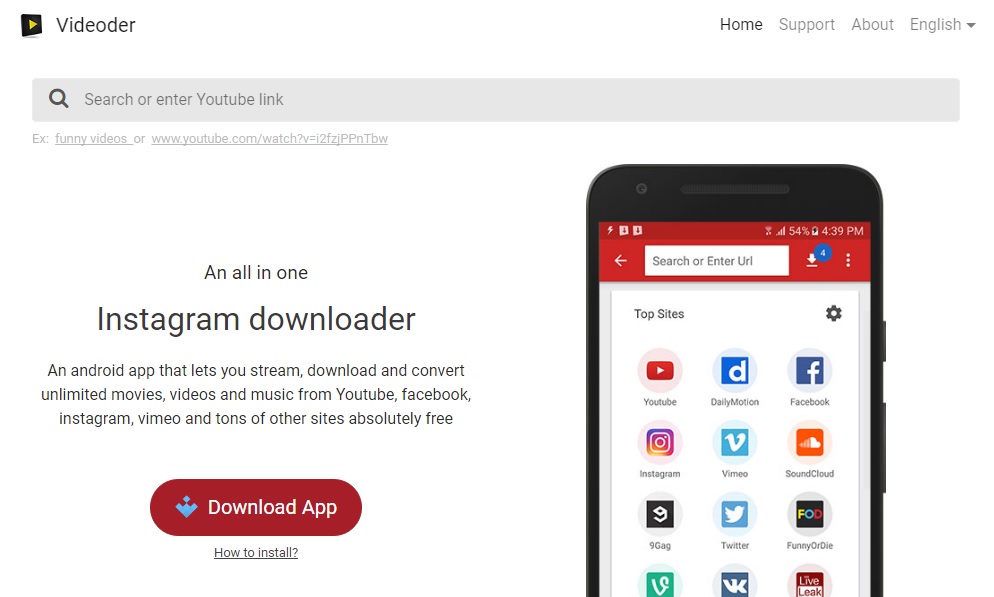 APK para download de Vídeo e mp3 em android
