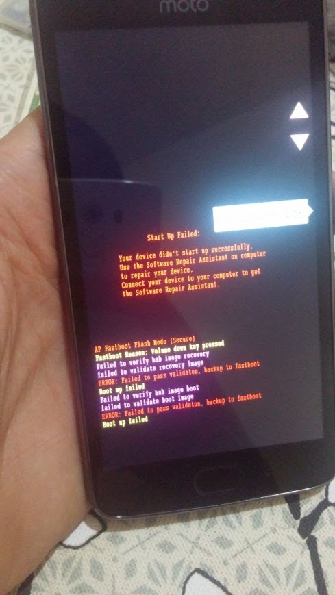 Motorola Xt1672 Boot Up Failed
