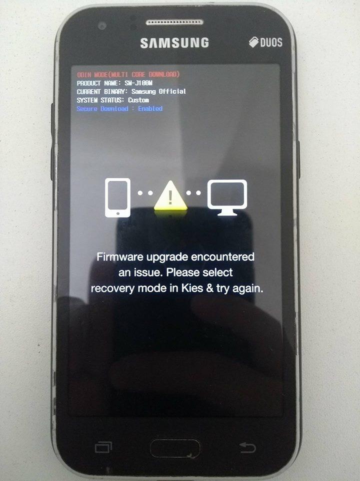 SM-J100M não aceita Firmware