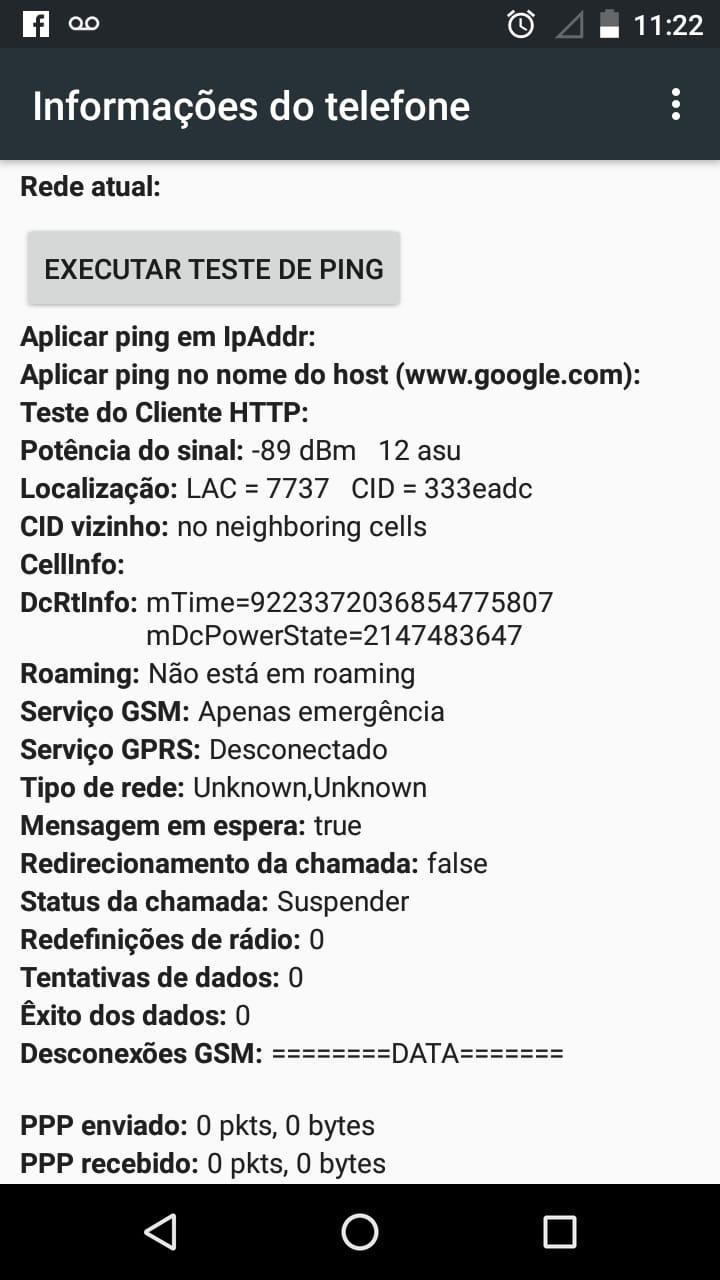 Moto G2 (XT1068) sobe rede "não registrado na rede"
