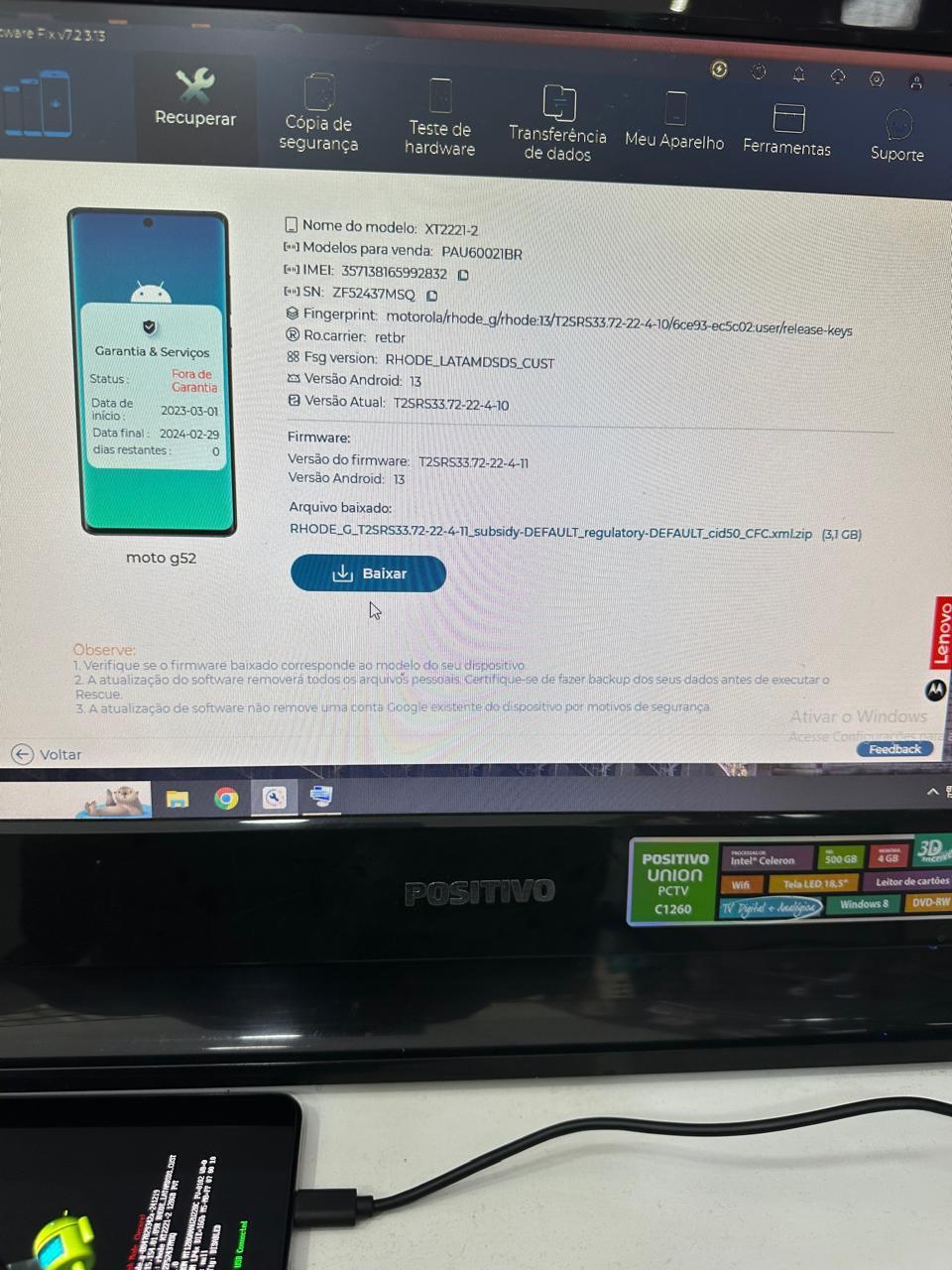 desbloqueio g52 android 13 alguém  alguma solução ai? esta nessa atualização ai da imagem abaixo.
